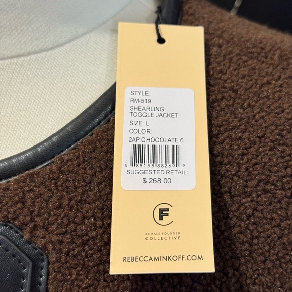 NWT Rebecca Minkhoff Shearling Toggle Jacket Relaxed Fit Coat Large - Picture 5 of 12